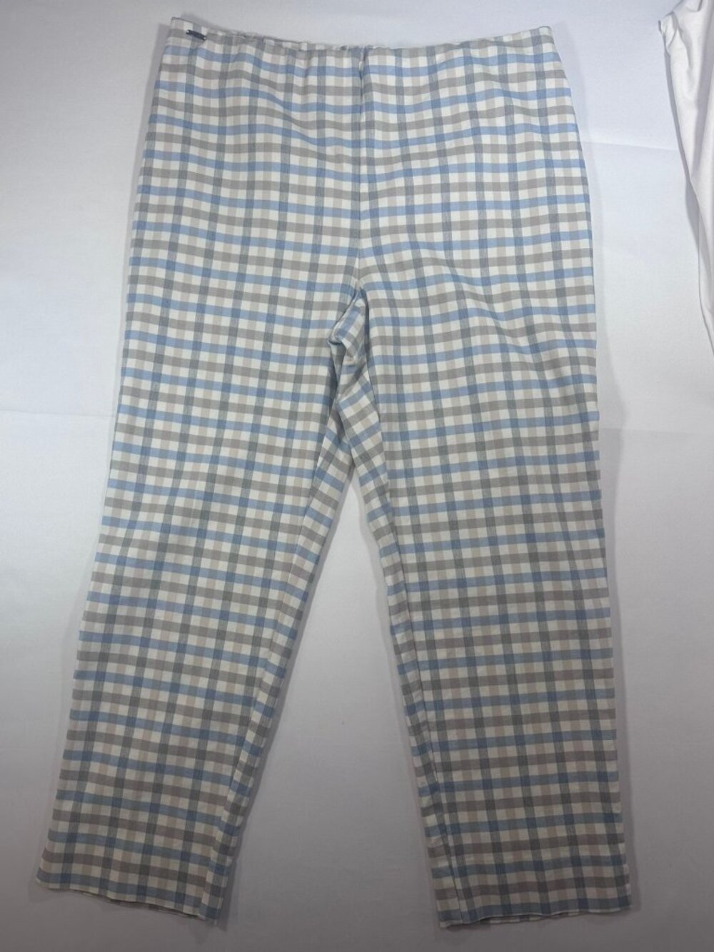 Lisette L Montréal Blue & Taupe Plaid Pull-On Trousers – Size 12